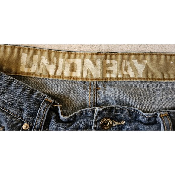 VTG UnionBay Jeans Mens Sz 38x32 ~Light Wash~ Wide Leg ~ High Rise~ Hong Kong - Picture 4 of 16